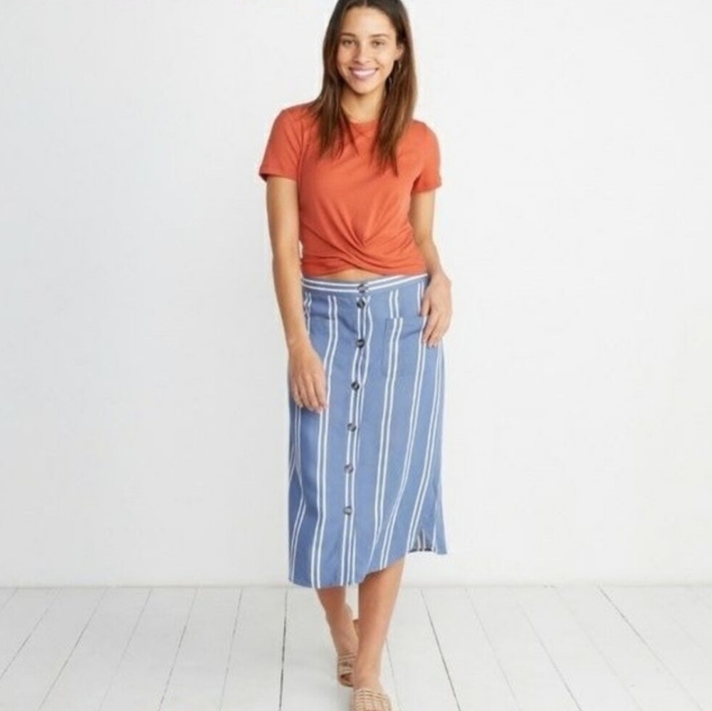 Marine Layer Blue Striped Skirt Size 10
